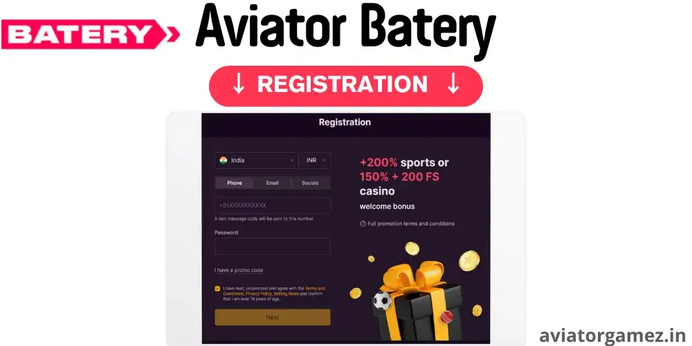 Aviator batery registration